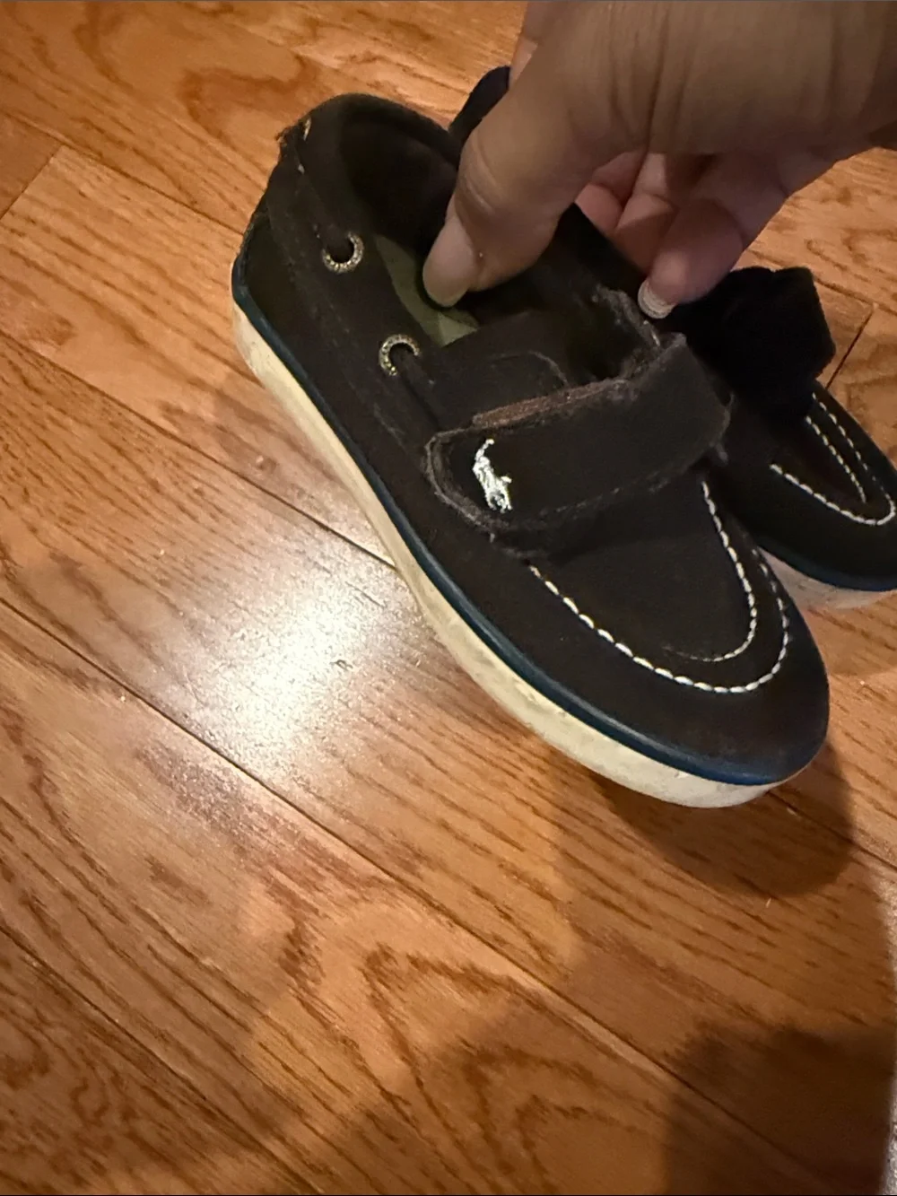Polo by Ralph Lauren Dark Brown Kids Suede Boat Shoes